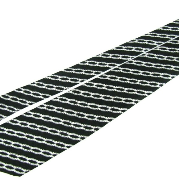 STEFANO RICCI Tie Midnight Blue Chain Link XL 61" - Picture 2 of 8